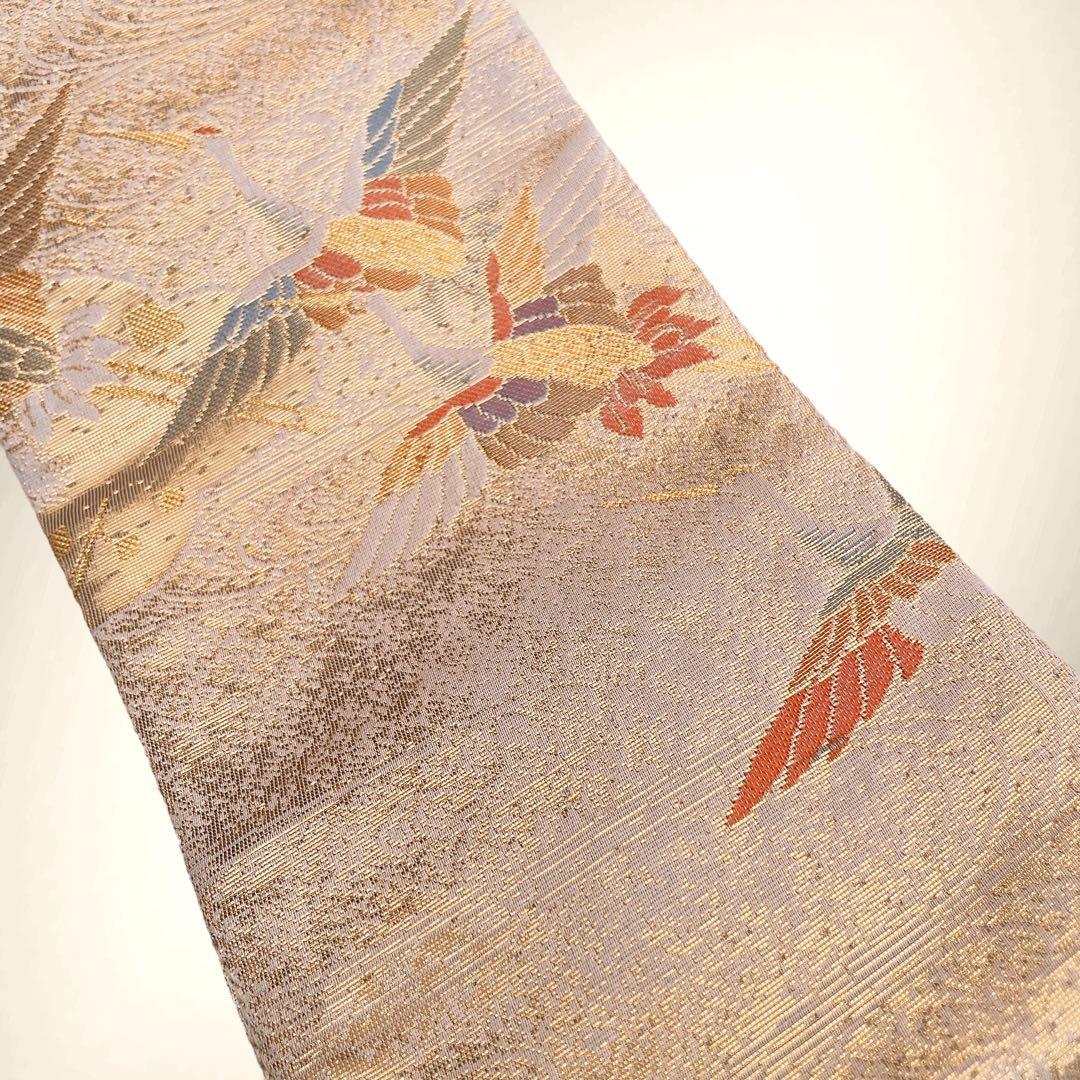 金糸刺繍帯 サッシュベルトW61〜108cm 着物リメイク 80102