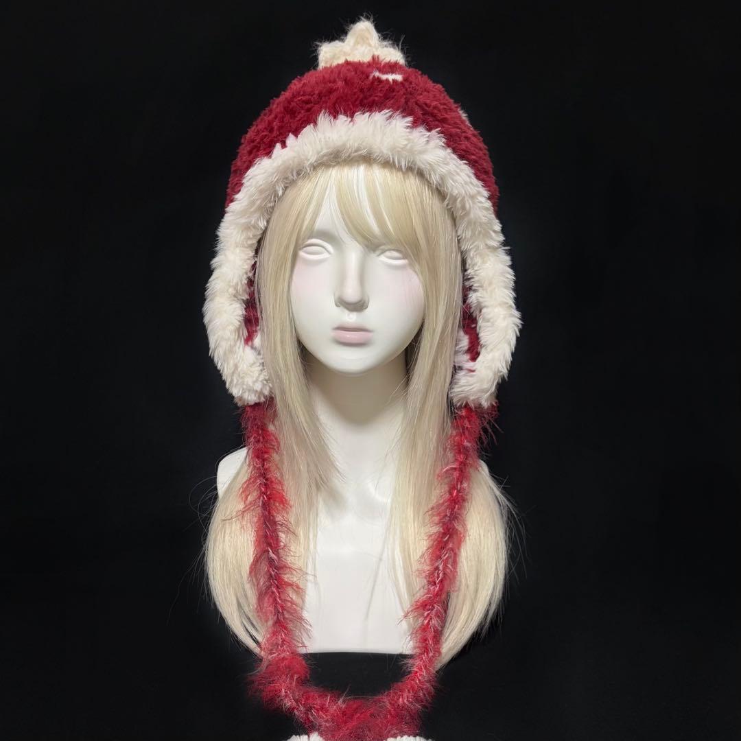 【B出品】ニット帽 イヤーマフ ハンドメイド 編み物