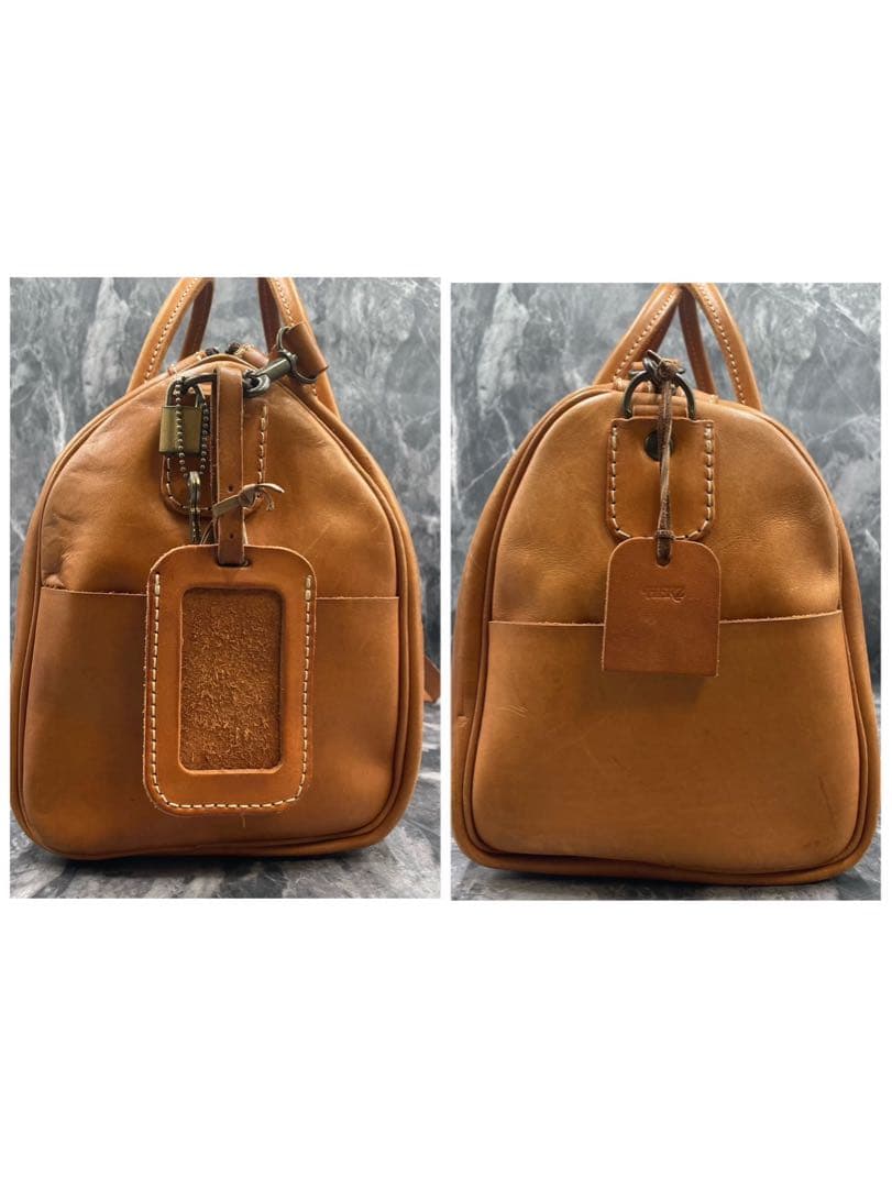 HERZ ボストンバッグ 2way 本革 レザー 高品質 ブラウン 鍵 チャーム