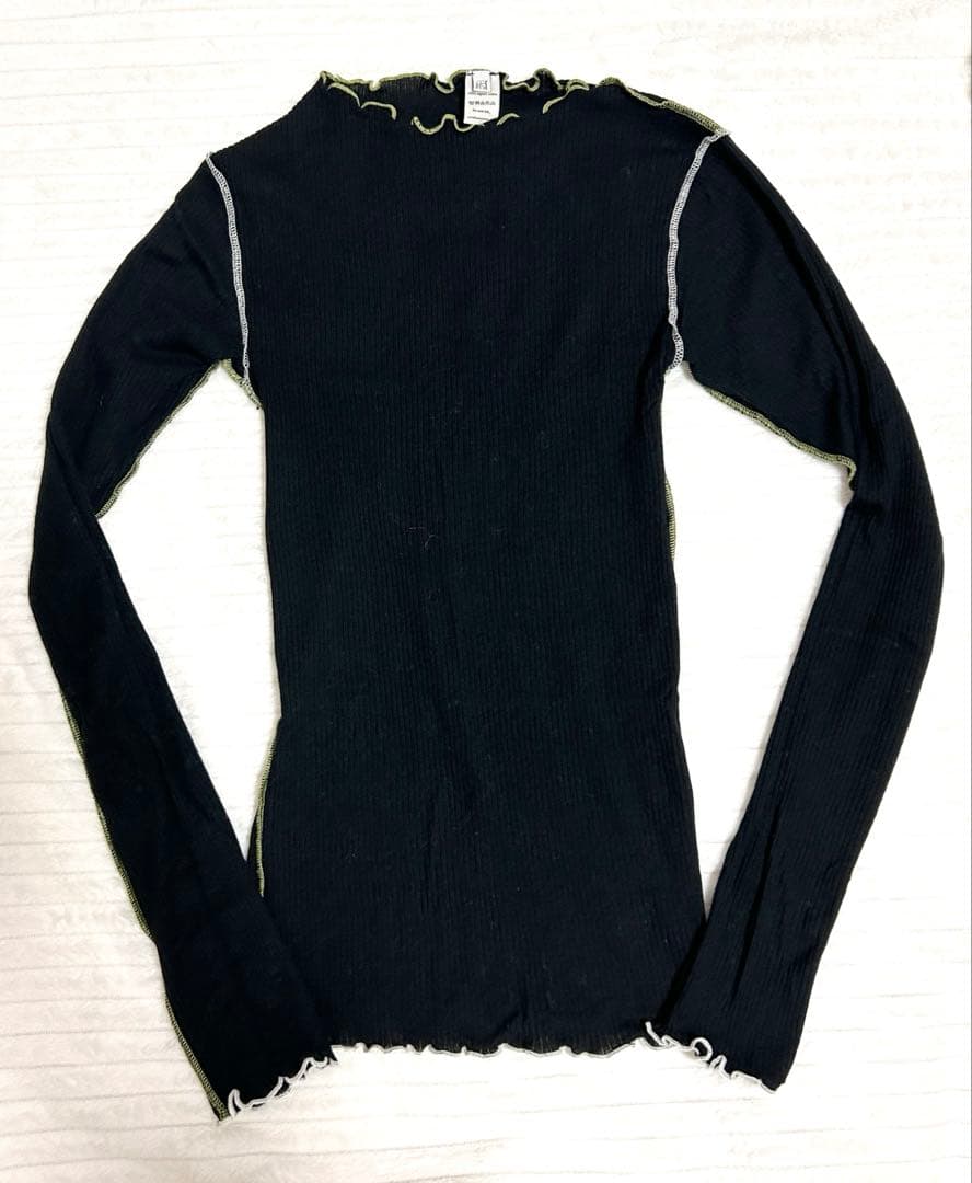 【新品】BASERANGEベースレンジ ブラックグリーンホワイト系カットソーS