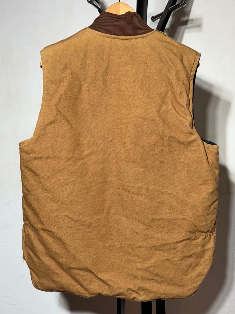 80s USA製 Carhartt ブラウン ダウンベスト Lサイズ 星タグ