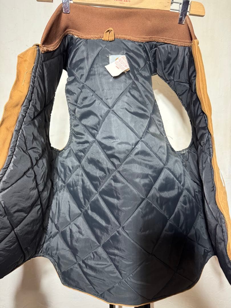 80s USA製 Carhartt ブラウン ダウンベスト Lサイズ 星タグ
