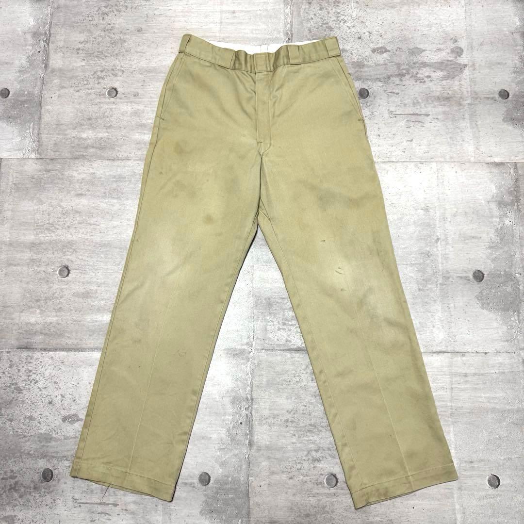 90s USA製 Dickies874 ベージュ チノパン ワークパンツ W34
