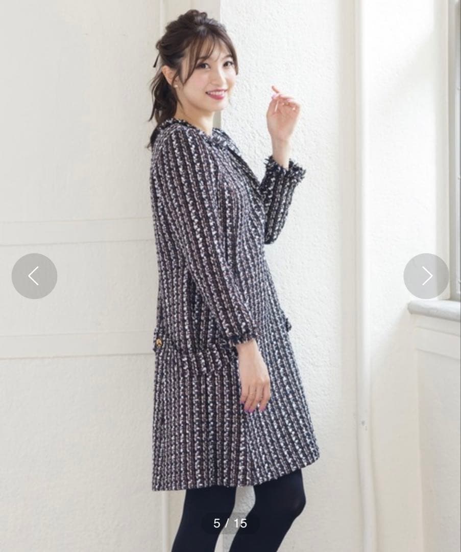 激カワ 大きいサイズ♡未使用級ローズティアラ バンビーナツイードワンピース 46