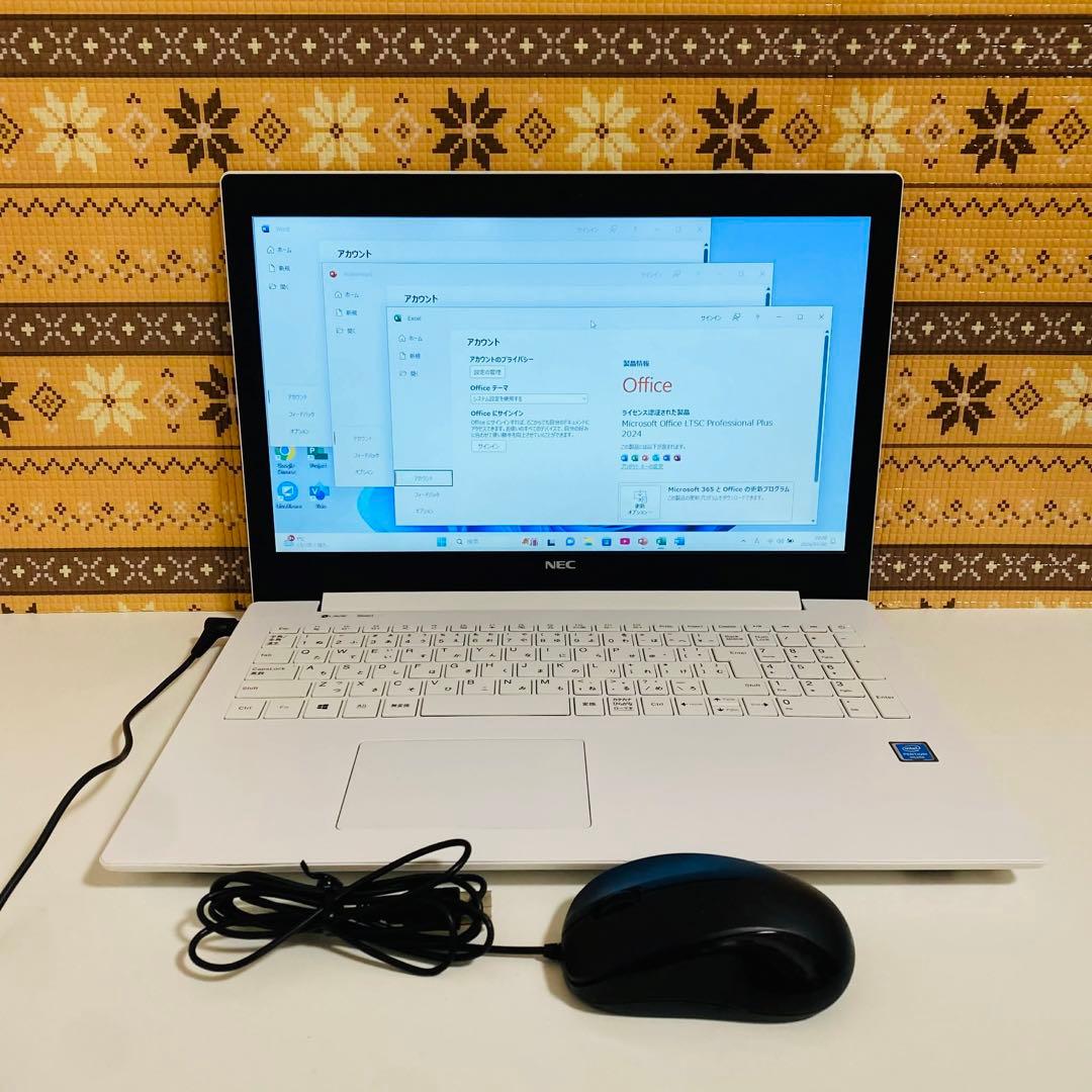 Y92 NECノートパソコンSSDメモリ8G高速 Windows11オフィス付き