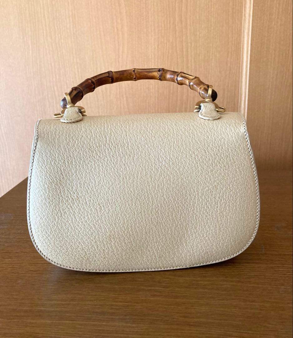 GUCCI グッチ　ベージュ バンブーハンドル　ハンドバッグ