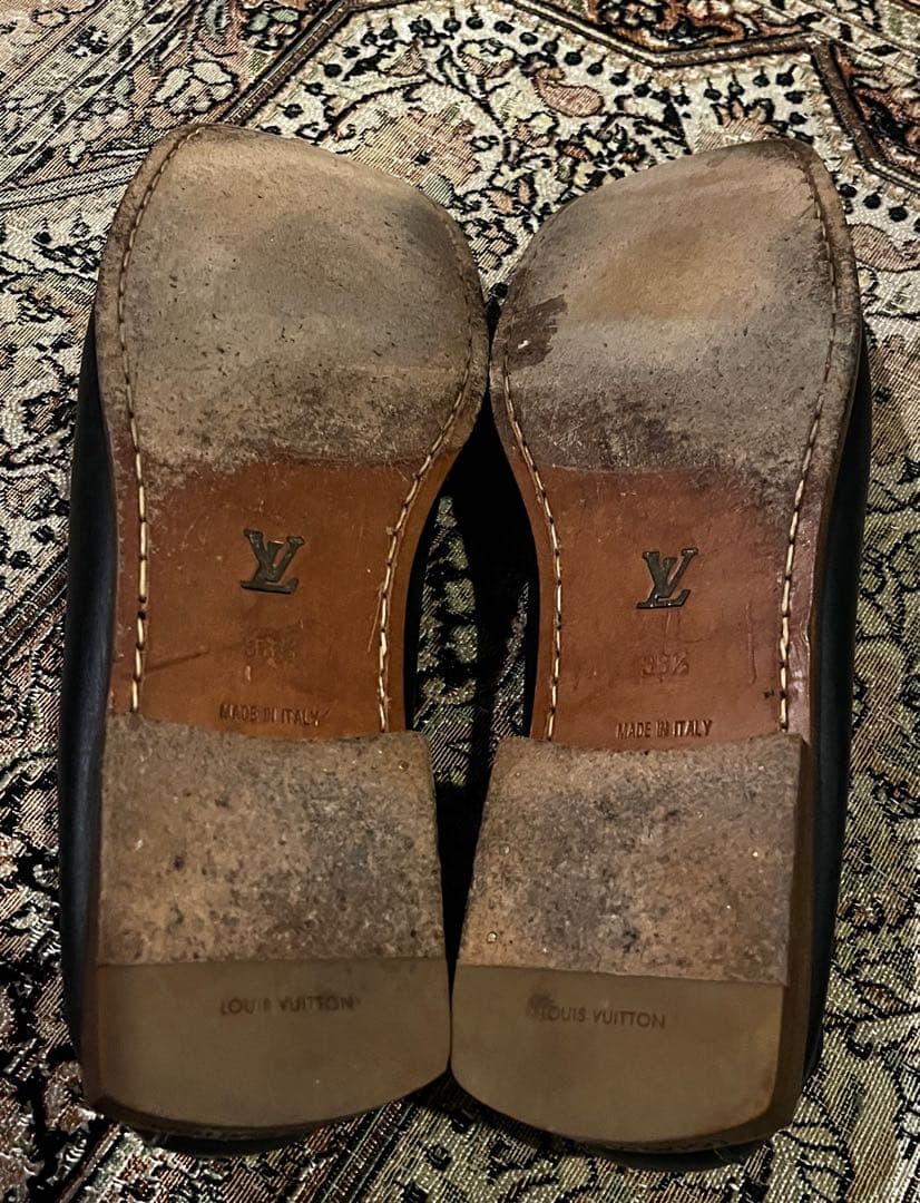 LOUIS VUITTON 25cmレザーローファー スクエアトゥ