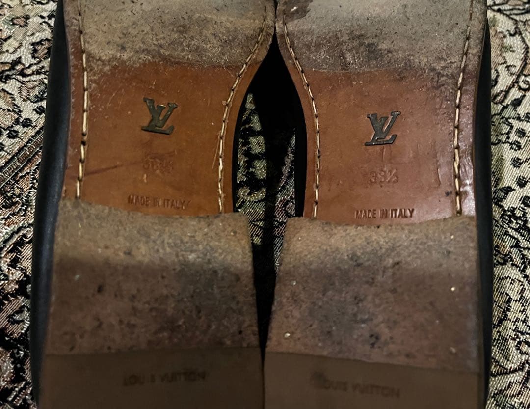 LOUIS VUITTON 25cmレザーローファー スクエアトゥ