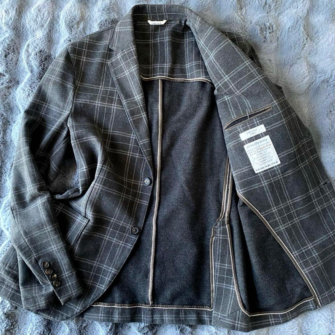 CIRCOLO1901 50サイズ テーラードジャケット チェック グレー XL