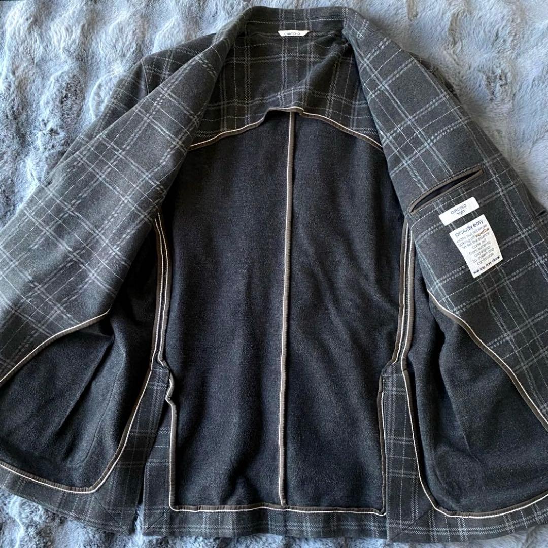 CIRCOLO1901 50サイズ テーラードジャケット チェック グレー XL