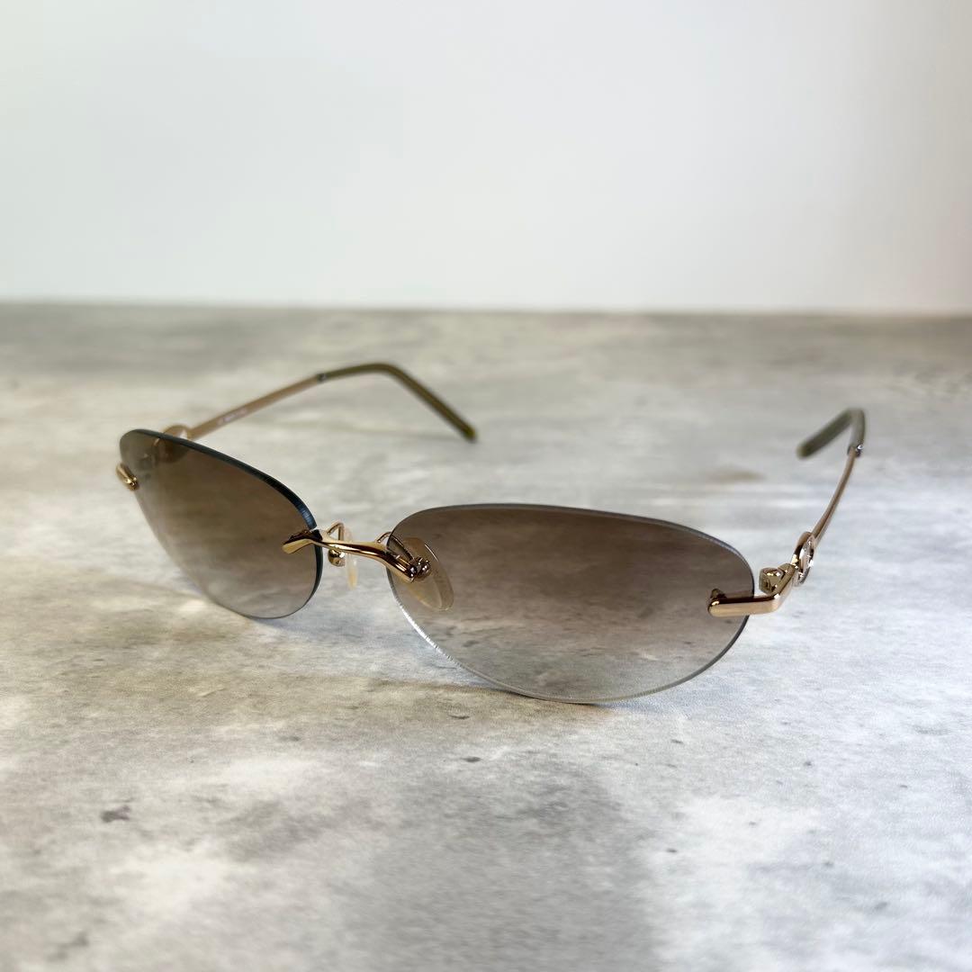 【美品】セリーヌ サングラス SC1159 トリオンフ ゴールドフレーム