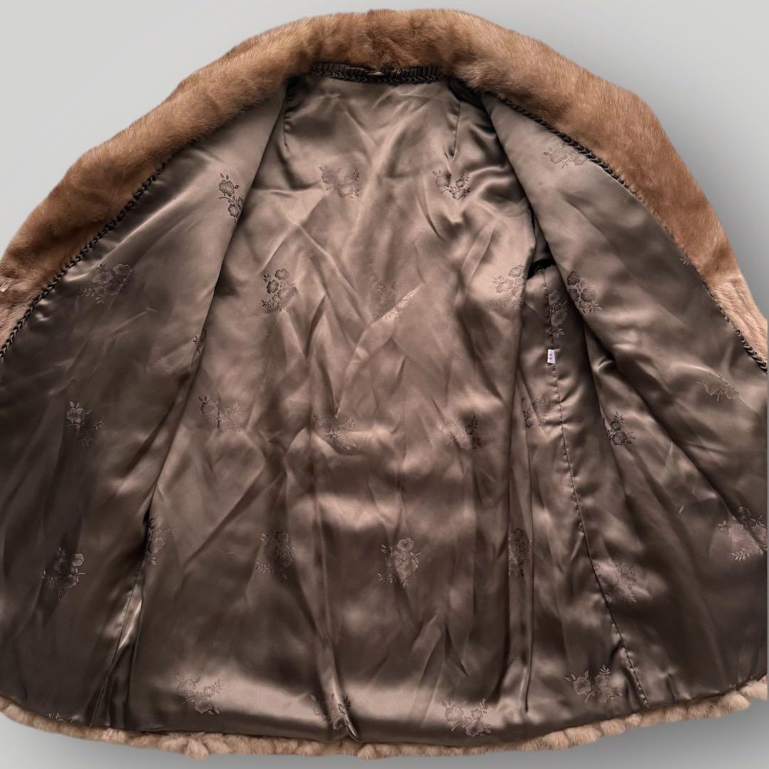 本毛皮 デミバフミンク ミンク ファーコート リアルファー