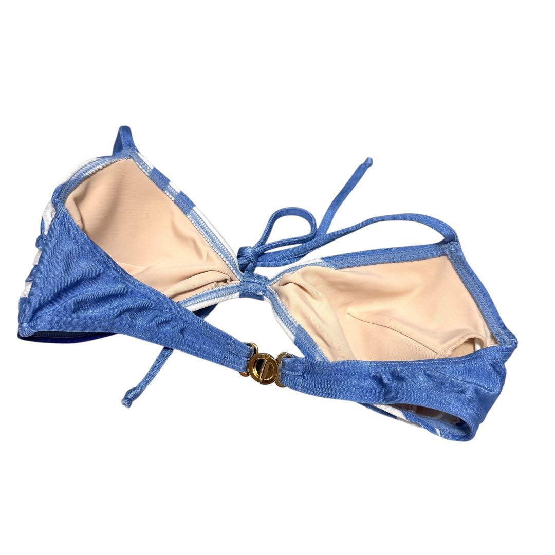 新品同様 クリスチャン ディオール CDロゴ 金具 水着 ビキニ　ブルー M