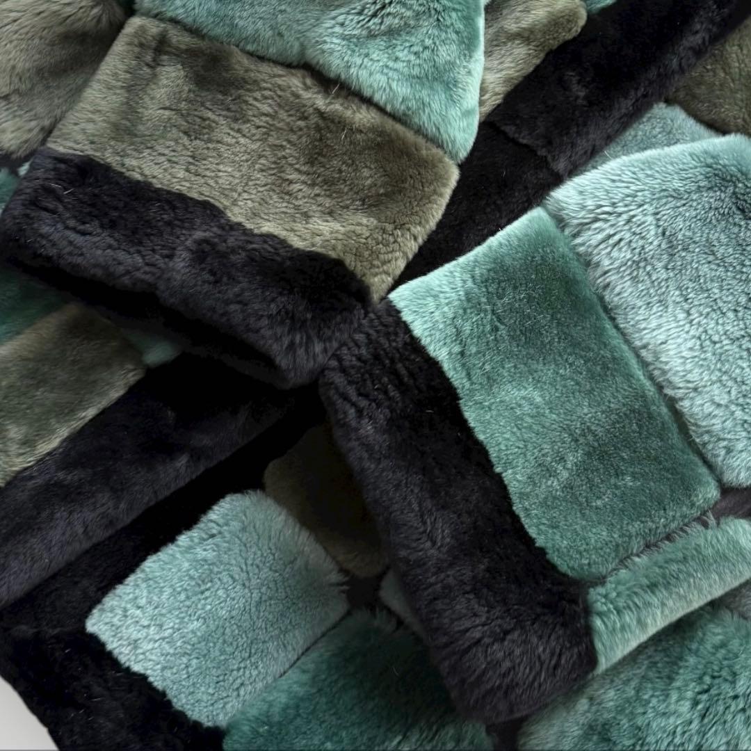 本毛皮☆シェアードミンク MINK ファーコート ふかふか◎ グリーン F