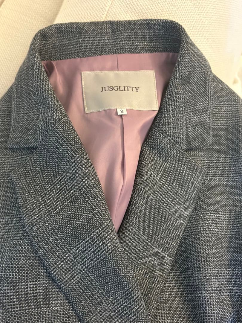 【2025AW 美品】ジャスグリッティー　チェックテイラードジャケット