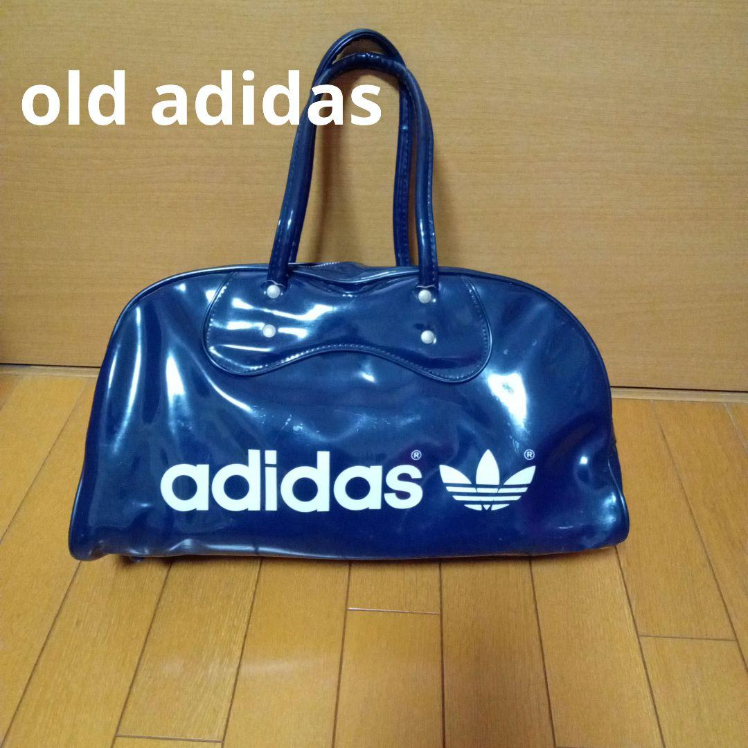 タ*ク様 アディダス ネイビー　エナメル ボストンバッグ ビンテージ　日本製