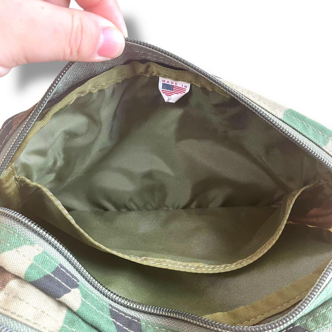 【希少/USA製】ブリーフィング ポーチ 迷彩 ウッドランドカモ ナイロン