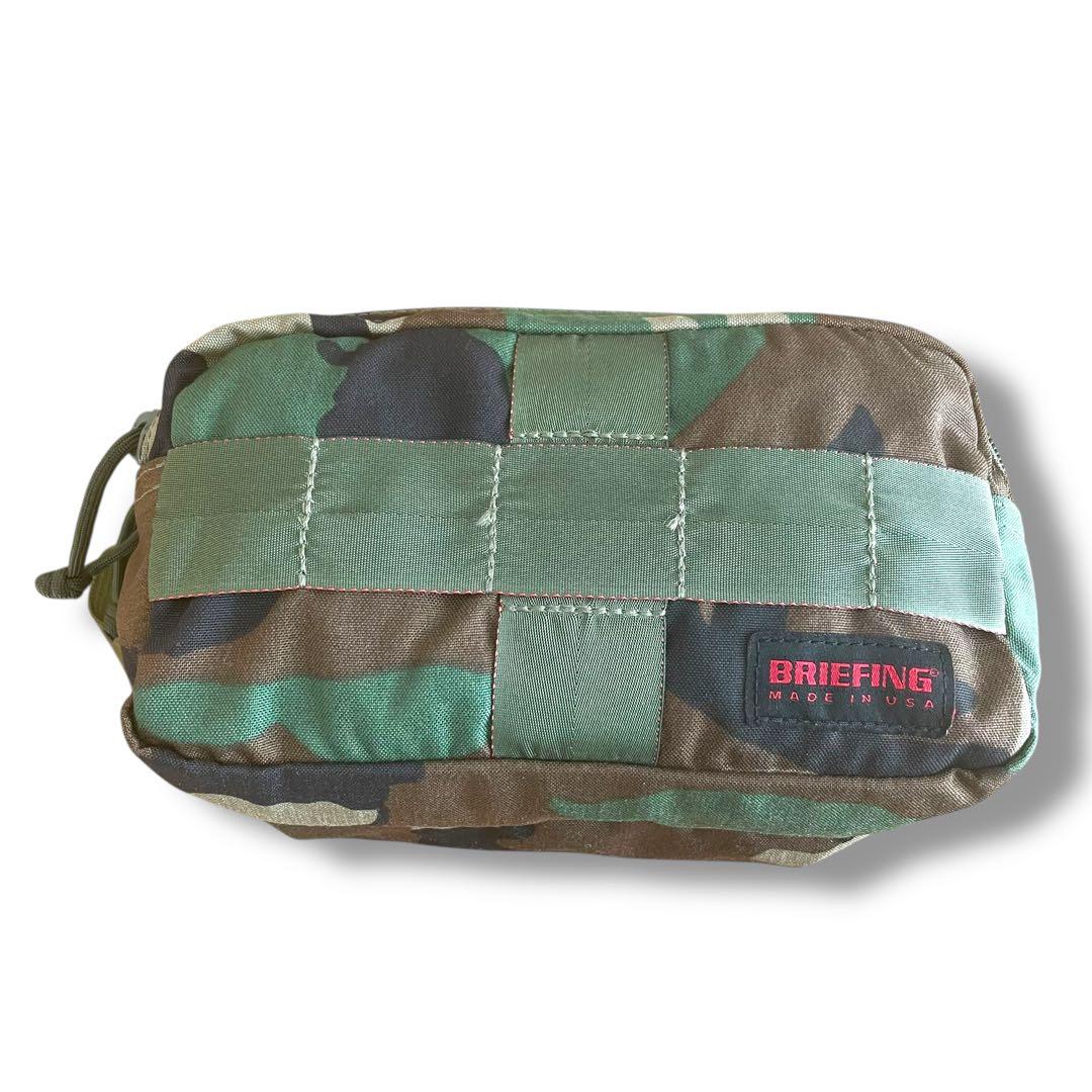 【希少/USA製】ブリーフィング ポーチ 迷彩 ウッドランドカモ ナイロン