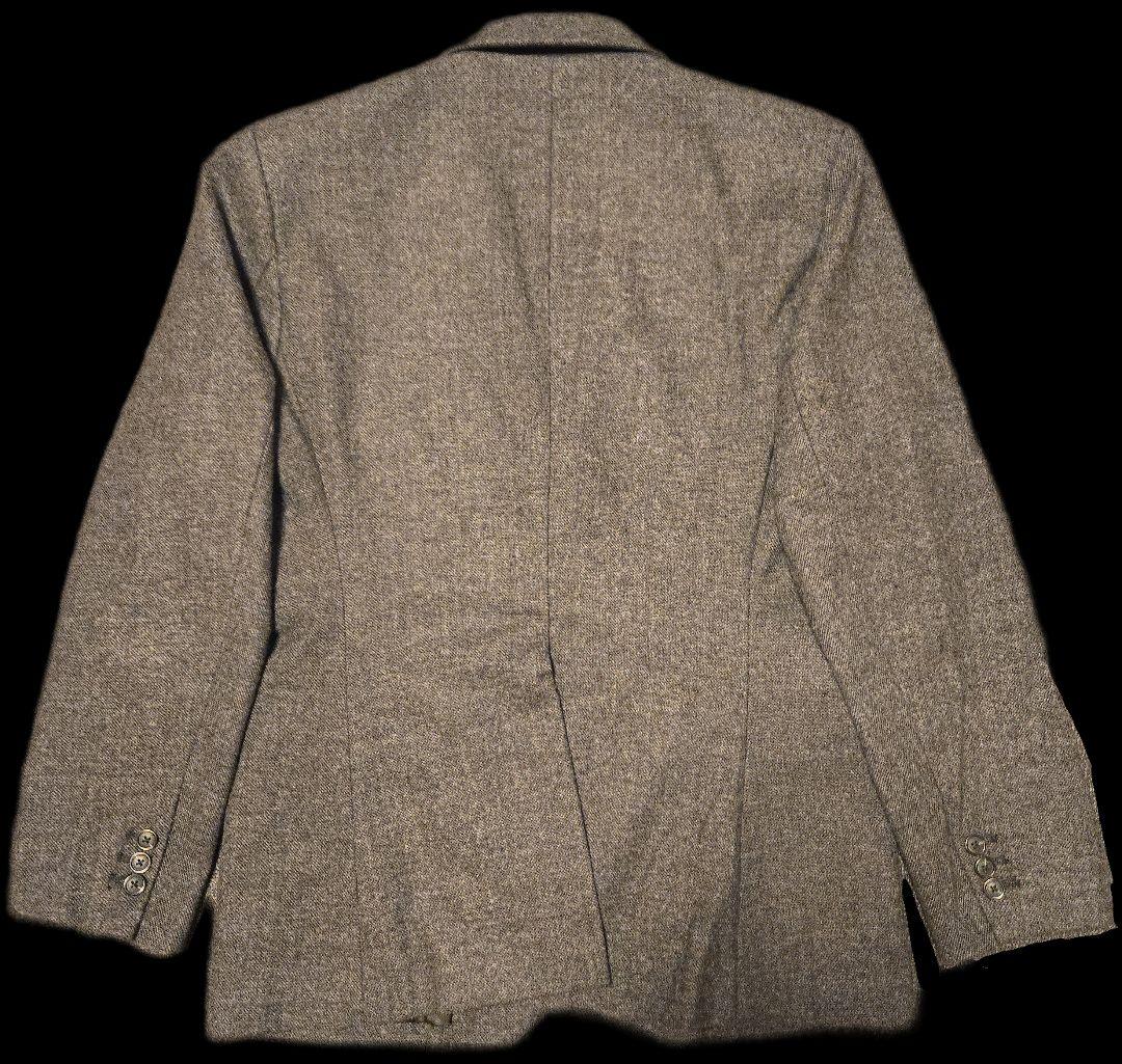 【CLEL】ウールブレンドヘリンボーンツイードテーラードジャケット ブラック S