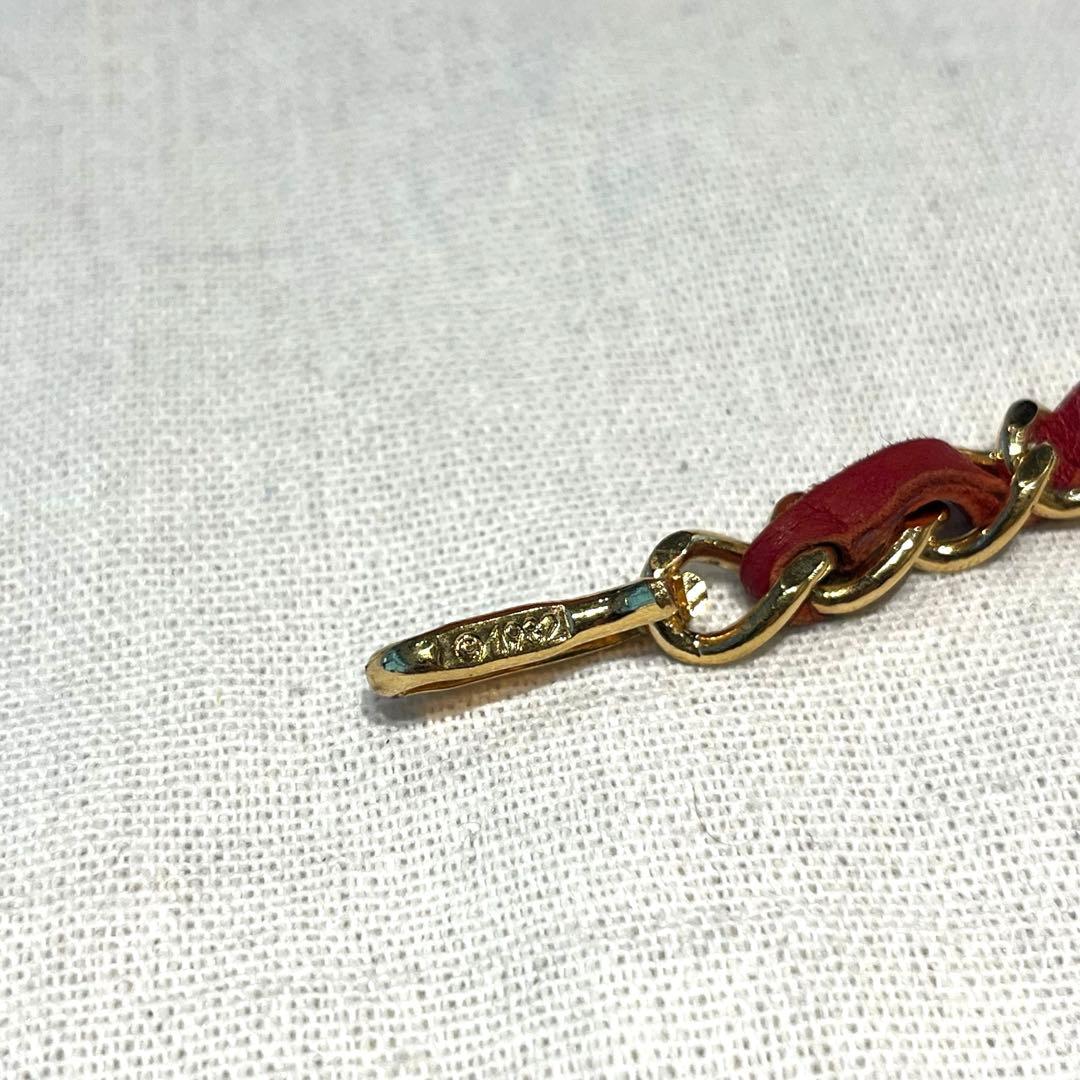 【美品】CHANEL GP×レザーチェーンベルト 1982 ココマーク