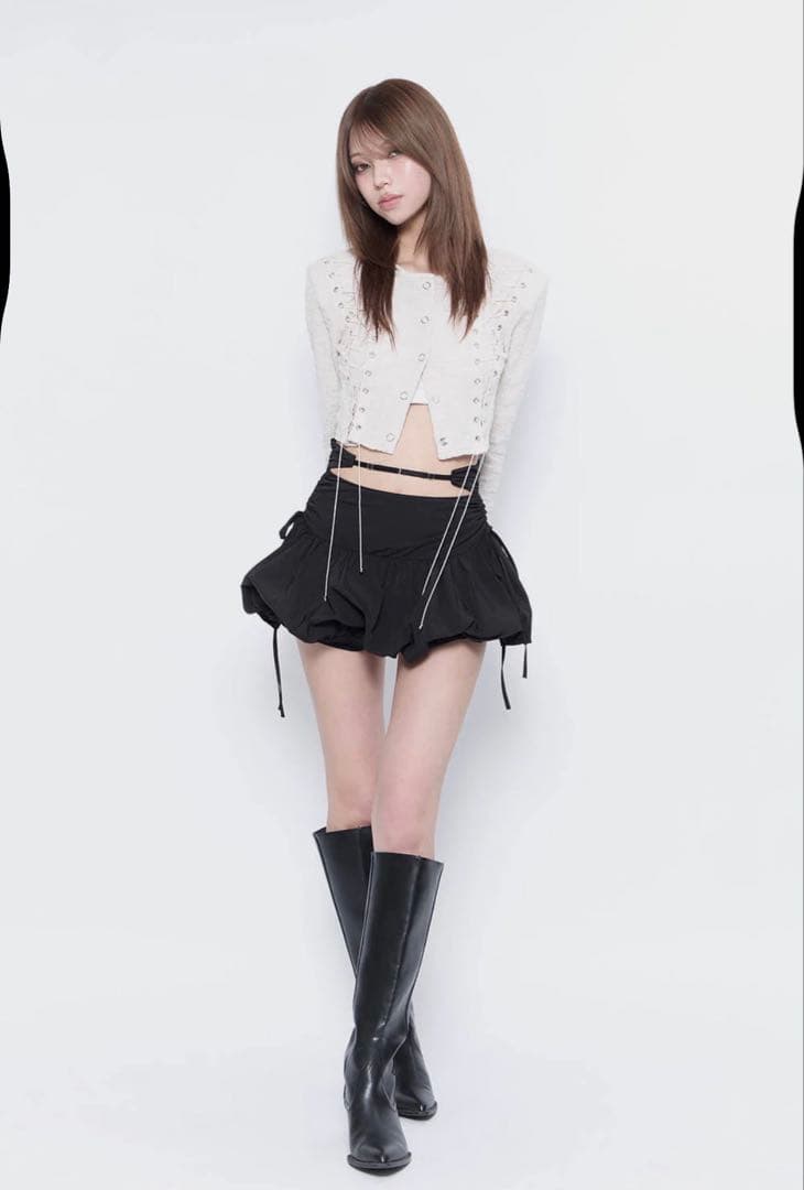 スカート THEREDTHREAD S strap balloon skirt