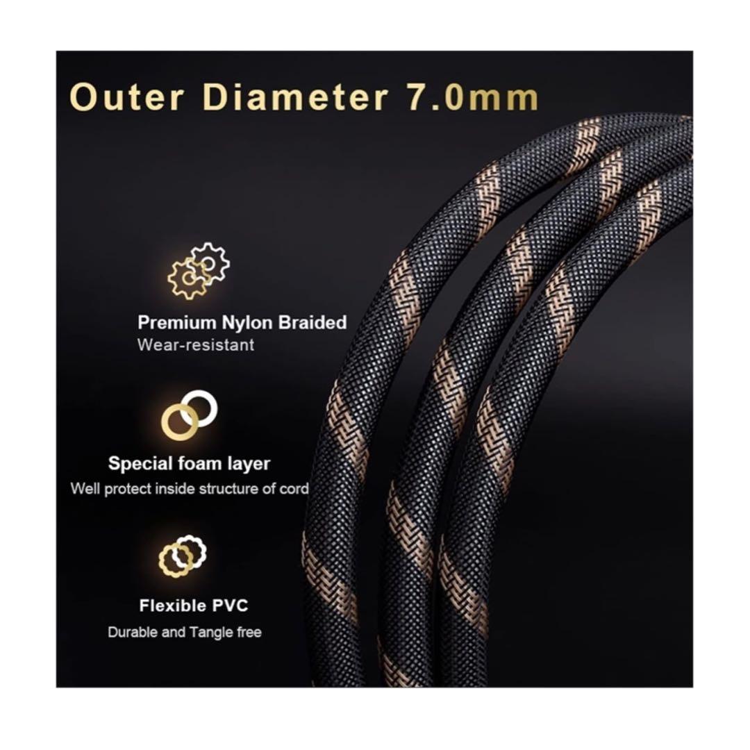 ステレオケーブル  オス ケーブル - オス 24K 金メッキ銅コネクタ