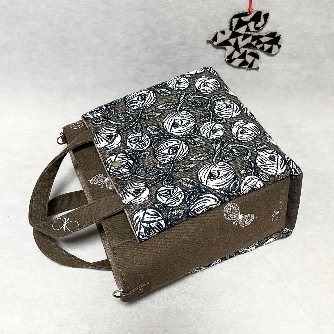 ハンドメイド　ミナペルホネン　大きなぽけっとのスクエアトート⑅︎◡̈︎*