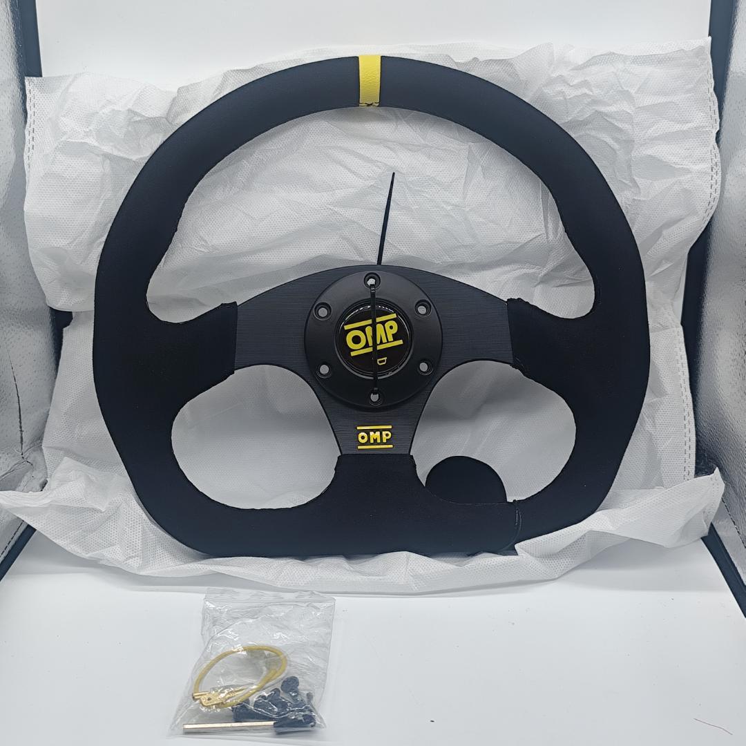 OMP オーエムピー スーパークアドロ ステアリング ハンドル 黒・黄色