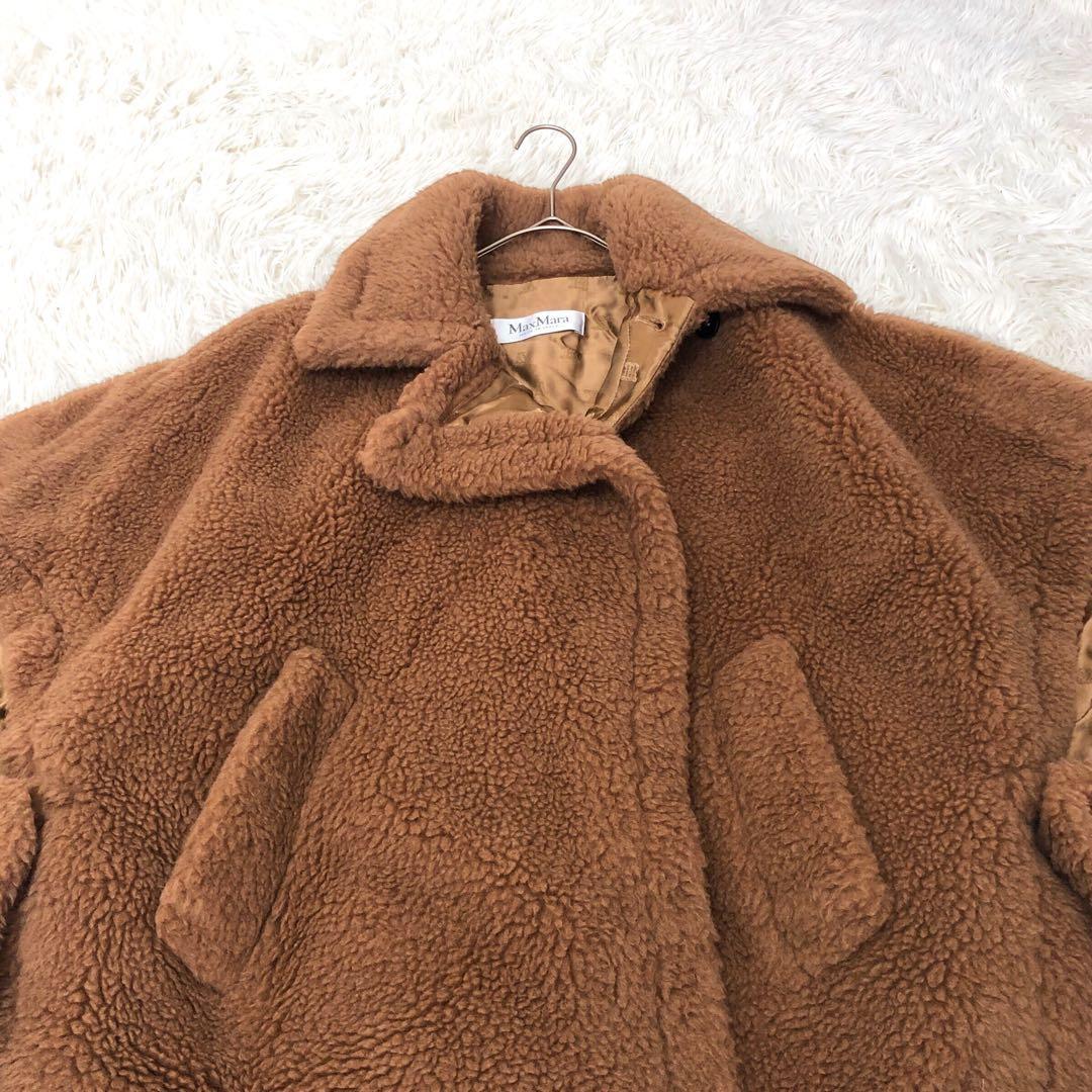 Max Mara マックスマーラ TEBE テディベア ケープ キャメル 白タグ
