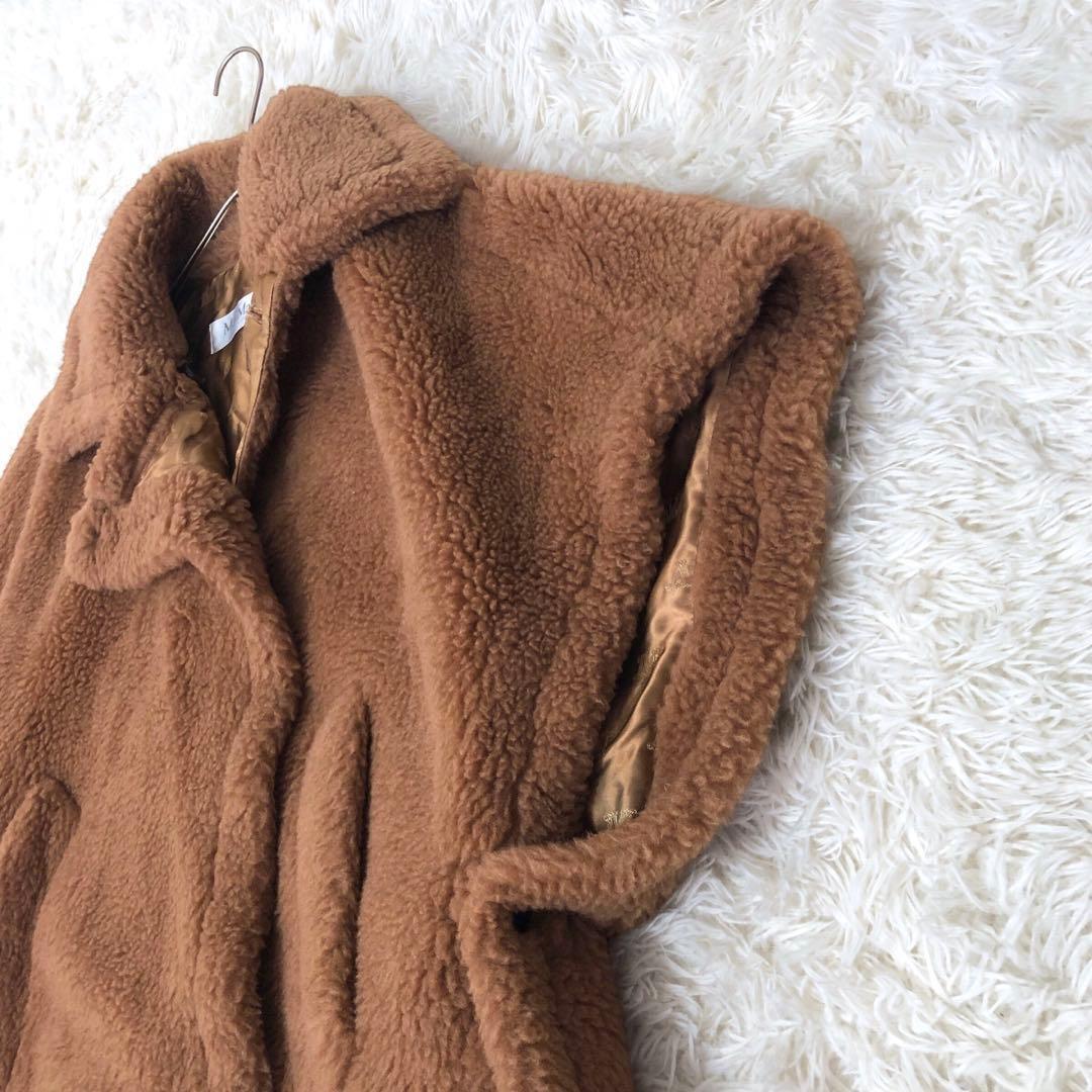 Max Mara マックスマーラ TEBE テディベア ケープ キャメル 白タグ