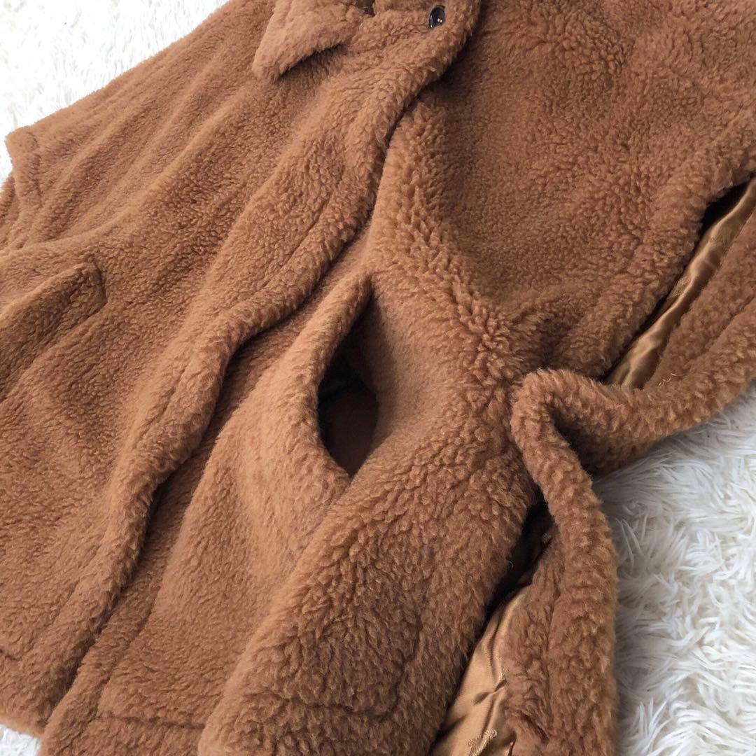 Max Mara マックスマーラ TEBE テディベア ケープ キャメル 白タグ
