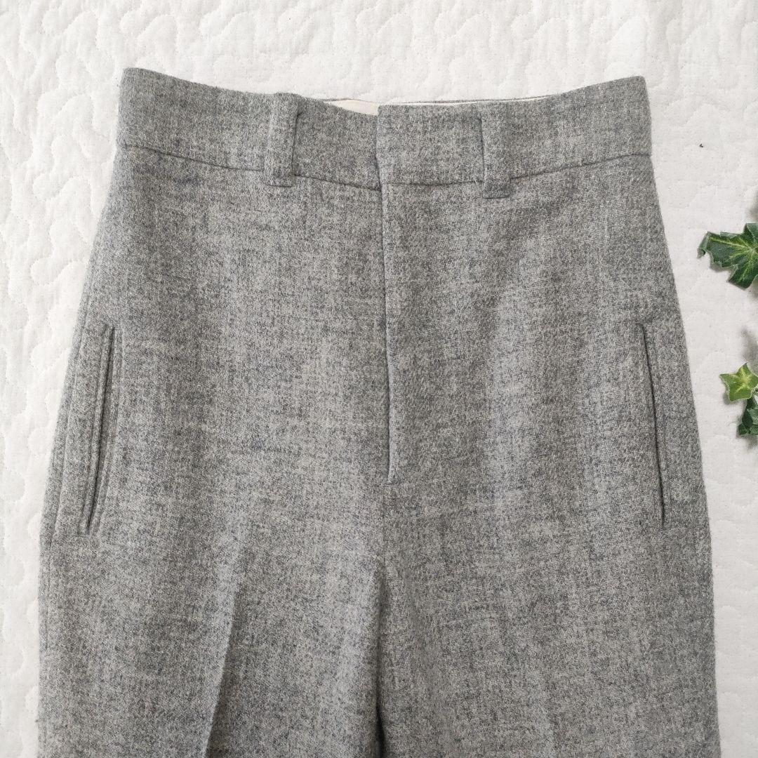 美品✨マディソンブルー　ウール100％フレアパンツ　ハイウエスト　グレー　00