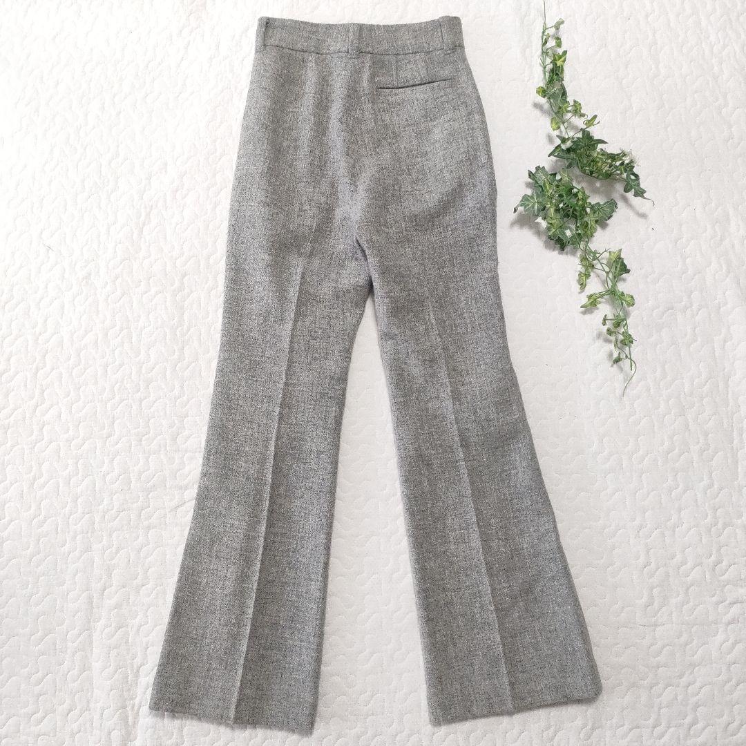 美品✨マディソンブルー　ウール100％フレアパンツ　ハイウエスト　グレー　00