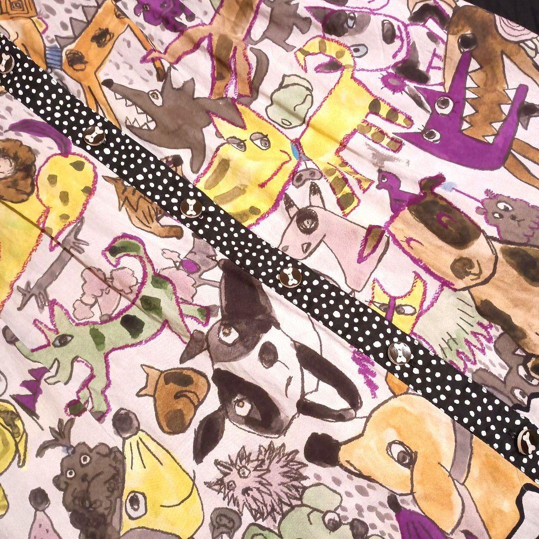 90s オレボレブラ アルベロベロ 動物 犬 デザイン 袖ぶたさん チュニック