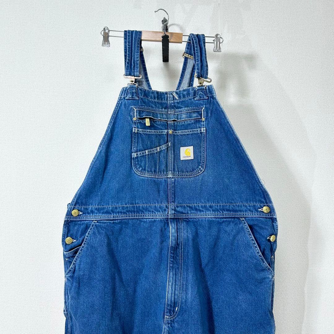カーハートデニムオーバーオールC1081ペインターパンツ極太w44アメリカ古着