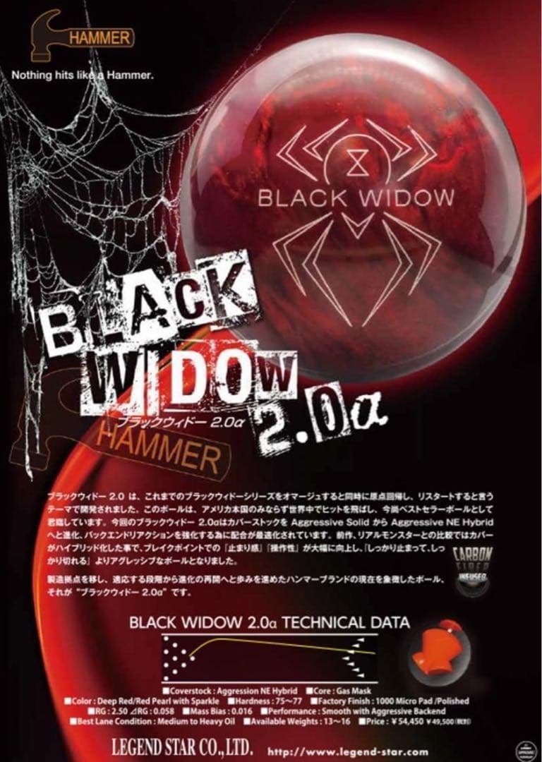 ★15ポンド試投のみ★BLACK WIDOW 2.0α★ブラックウィドー★