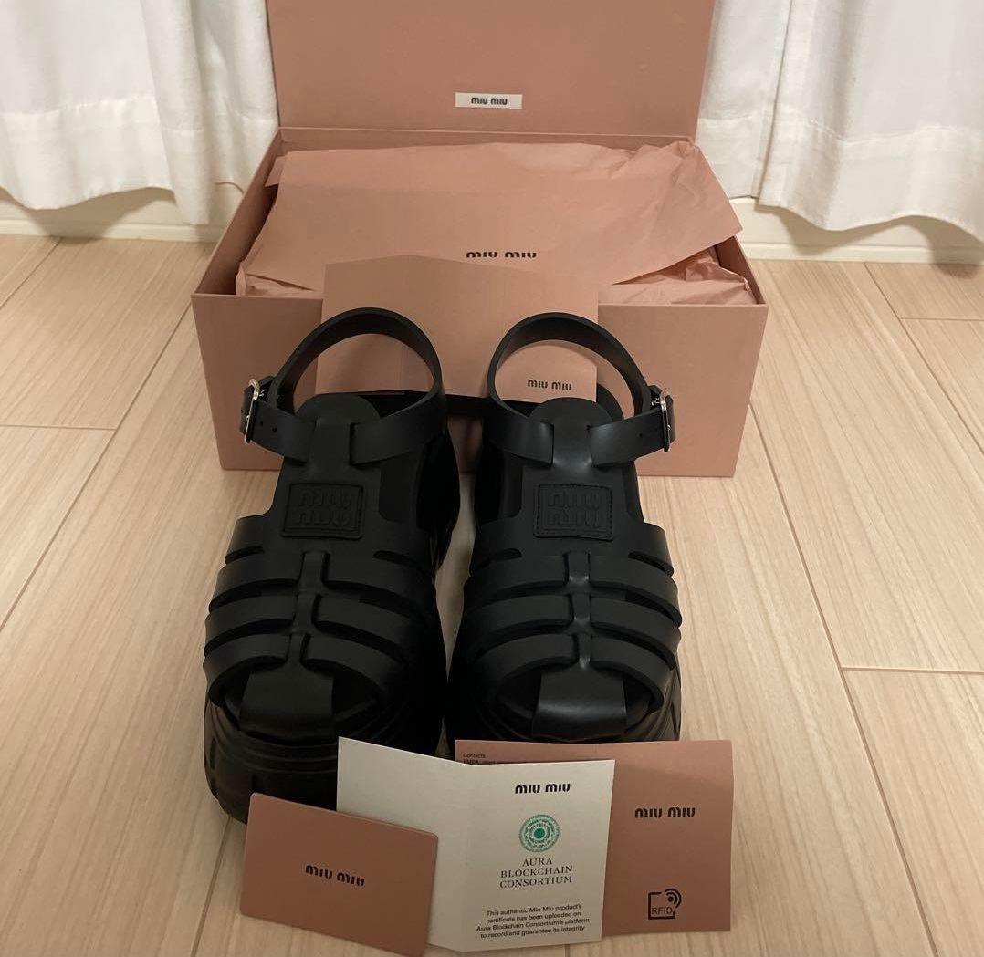 最終価格 美品 miu miu　厚底　EVA　サンダル （鑑定品）