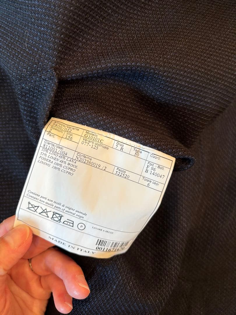 belvest ベルベスト　ノーカラージャケット　50