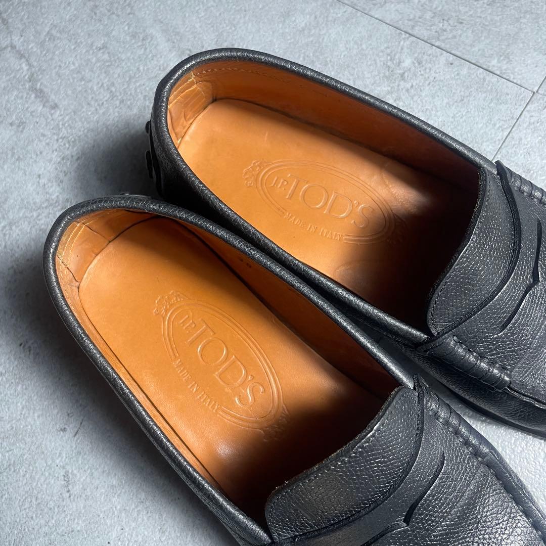 極美品✨️ TOD’S ローファー ドライビングシューズ ロゴ刻印 黒