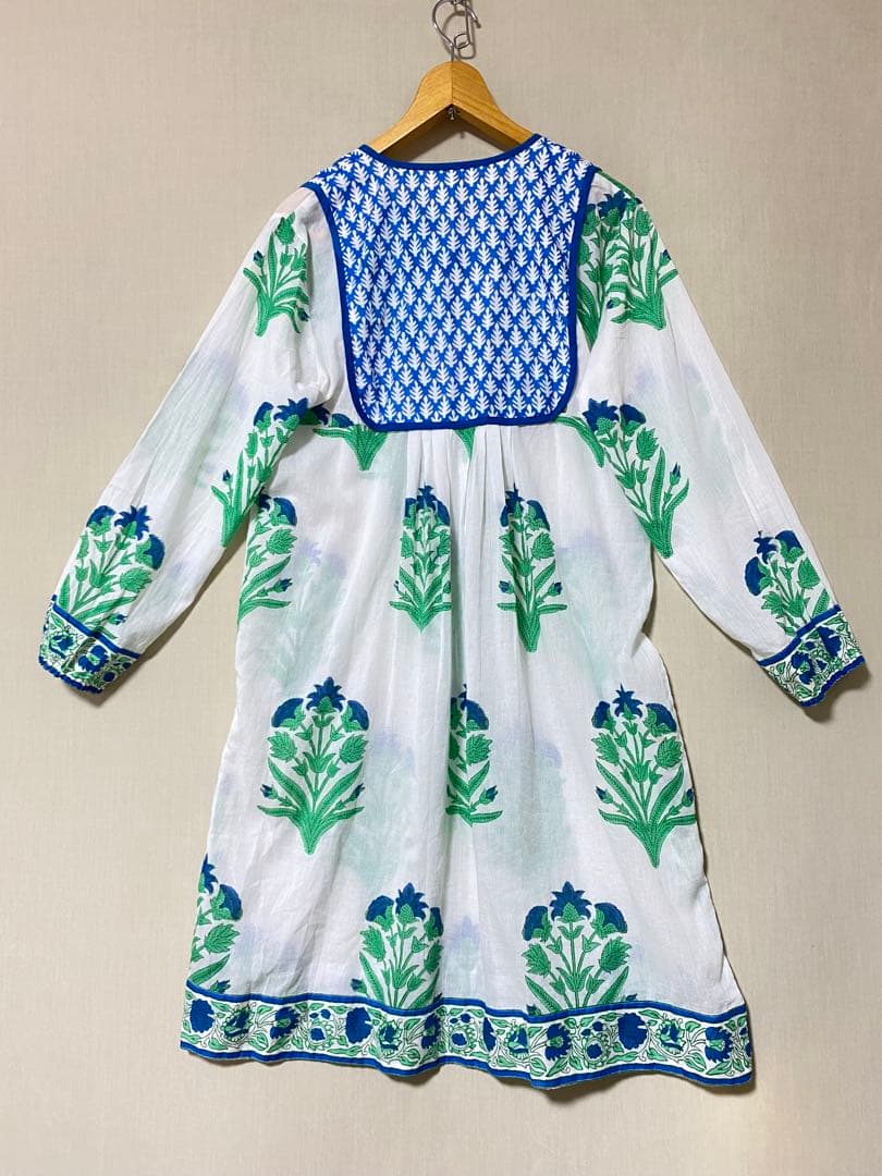 エスゼット プリントブロック　ワンピース　ミディアム丈　チュニック　S