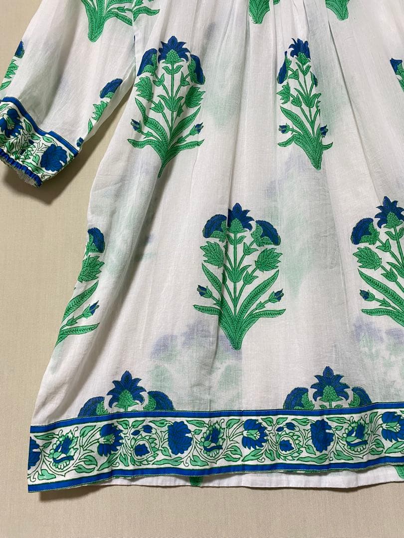 エスゼット プリントブロック　ワンピース　ミディアム丈　チュニック　S