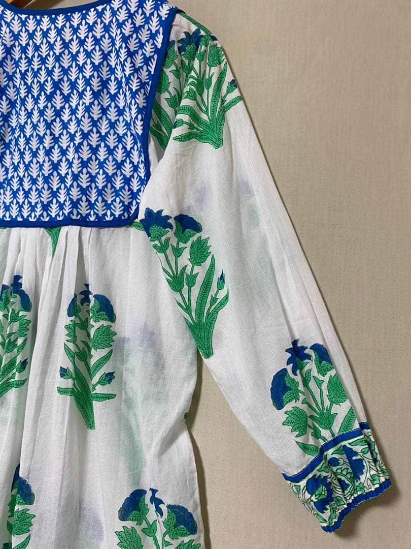 エスゼット プリントブロック　ワンピース　ミディアム丈　チュニック　S