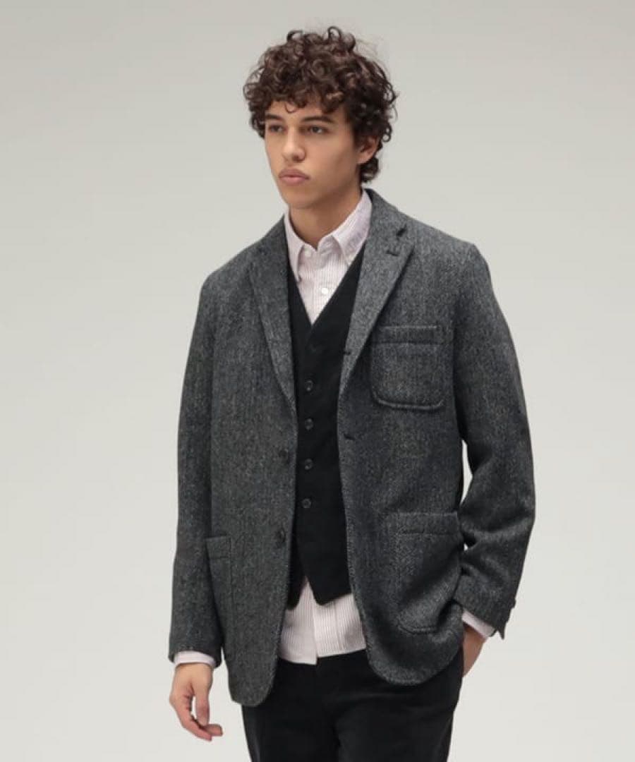 BEAMS PLUS ハリスツイードヘリンボーンテーラードジャケット