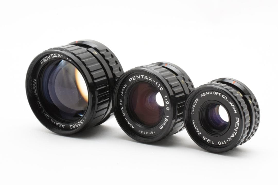 美品 ペンタックス PENTAX AUTO110　18/24/50mm レンズS