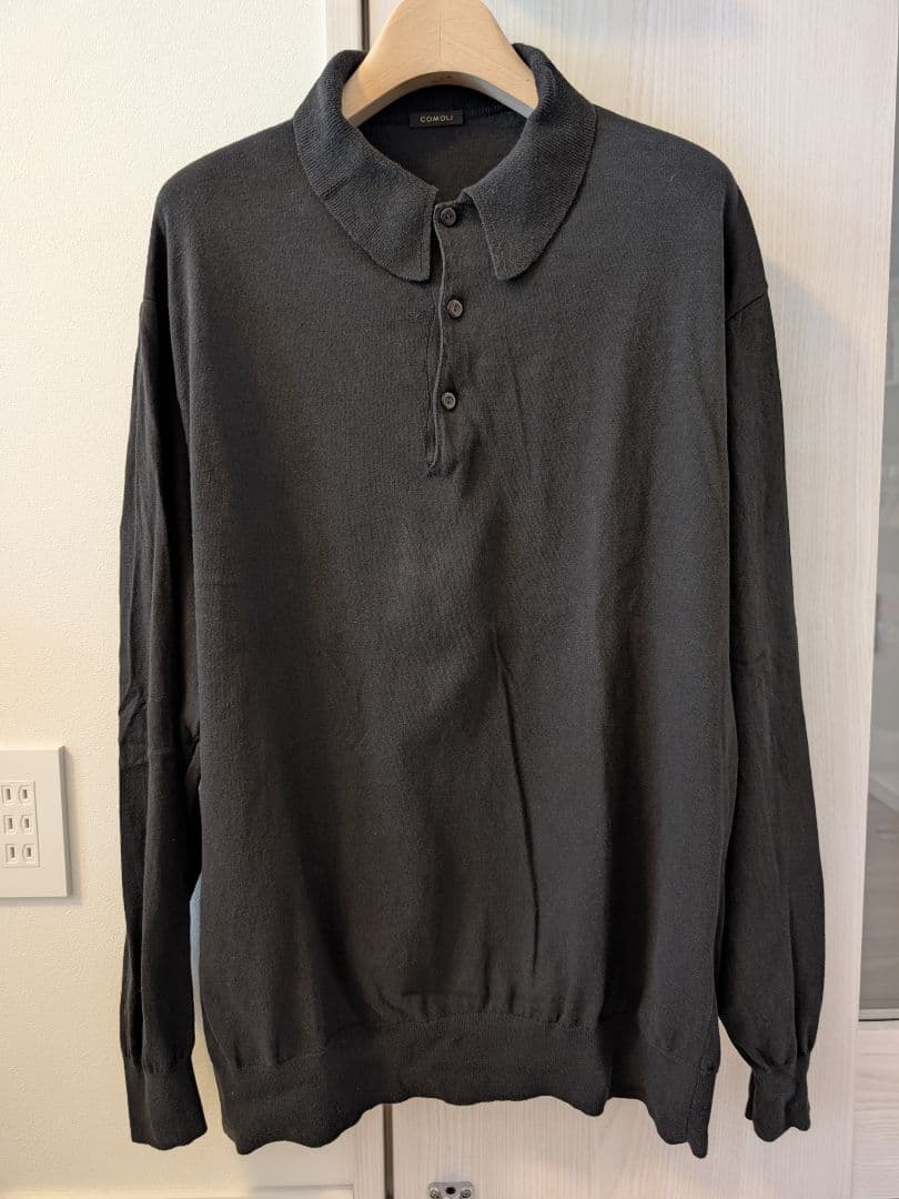 COMOLI コットン ニットポロ 24ss