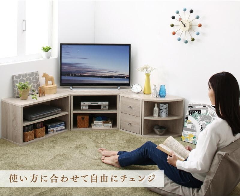 新品 送料込 コーナータイプ TV台4点セット レイアウト自由自在 W