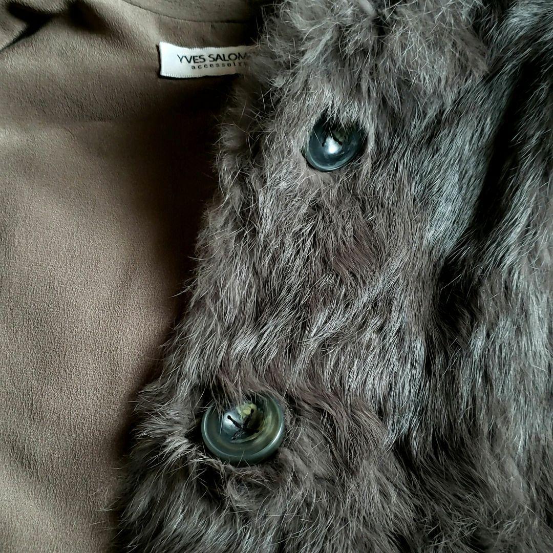 YVES SALOMON　ファーベスト　ラビット　シルク　フランス製