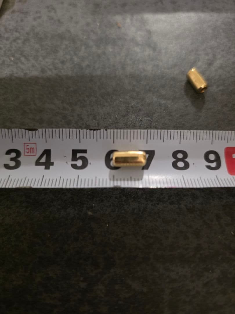 金無垢 ビーズ パイプ 2個セット 18k