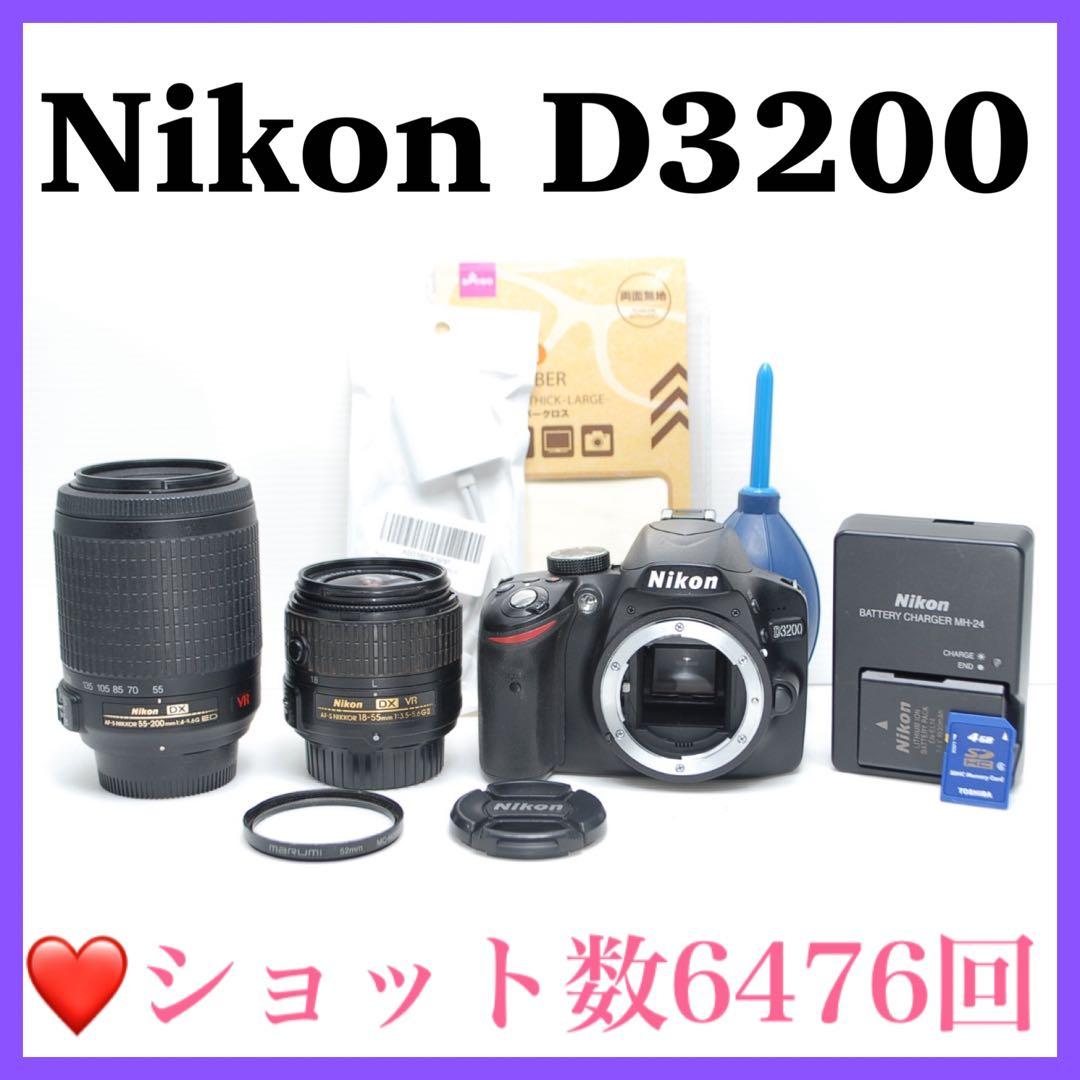 ✨Nikon D3200✨ダブルレンズセット 手ぶれ補正付き 初心者安心機種
