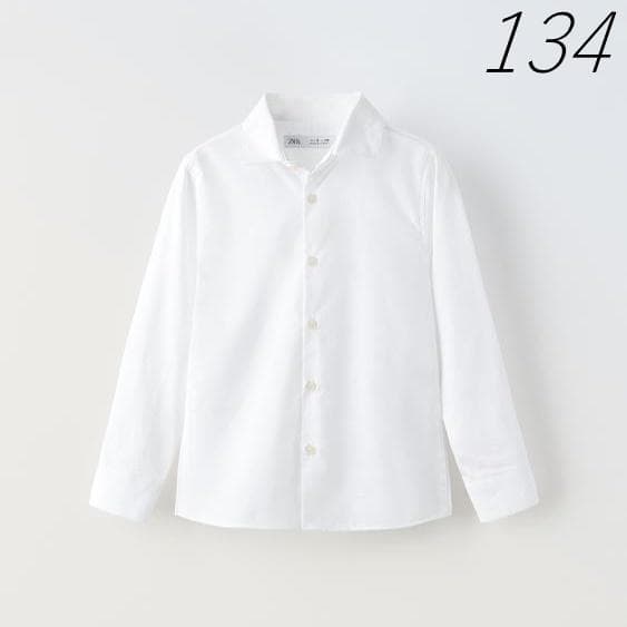 ZARA チェック柄 ネイビー ダブル スーツ シャツ タイ 4点 134cm